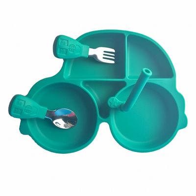 acheter La cuillère de alimentation de silicone de bébé a placé la forme adaptée aux besoins du client Bpa de voiture libre online manufacture
