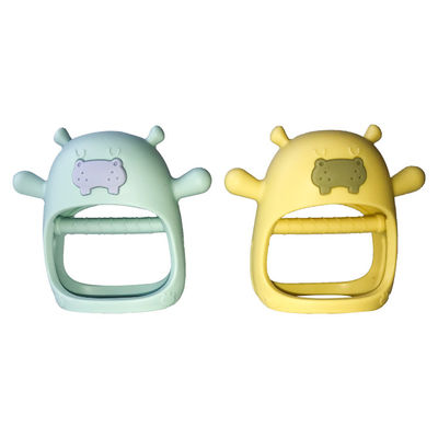 acheter Le bébé Teether de silicone a adapté l'hippopotame aux besoins du client ne laissent jamais tomber Diy Bpa fait main libre online manufacture