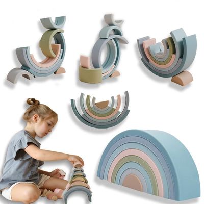 acheter Catégorie comestible de empilement infantile éducative d'arc-en-ciel du jouet BPA d'empileur libre de silicone online manufacture