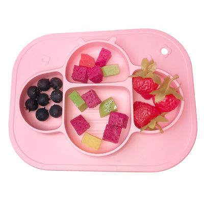 acheter Le plat divisé libre non toxique d'aspiration de Tray Bee Shape BPA de bébé de silicone a adapté aux besoins du client online manufacture