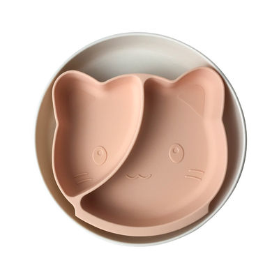 acheter Le bébé libre Tray Cat Shape Tableware Feeding Plate de silicone de BPA a adapté aux besoins du client online manufacture
