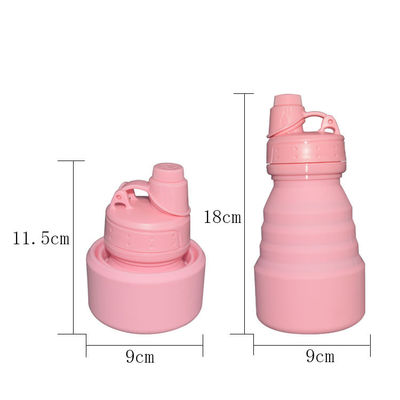 acheter Sports en plein air pliant l'isolation thermique rose de la bouteille d'eau 500ml de silicone avec le couvercle online manufacture
