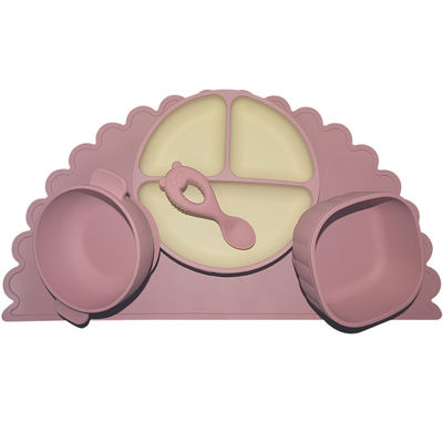 acheter Ensemble d'alimentation de bébé en silicone ergonomique Plaques pour enfants en silicone fourchette et cuillère pour tout-petits online manufacture