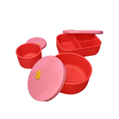 Diviseurs non toxiques de alimentation de plat d'ensemble de bébé durable du silicone 3pcs pour la nourriture