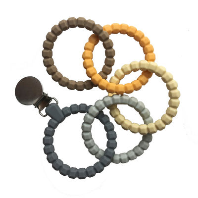 Perles écologiques de Teether Ring Shape Soft Teething Chew de bébé de silicone