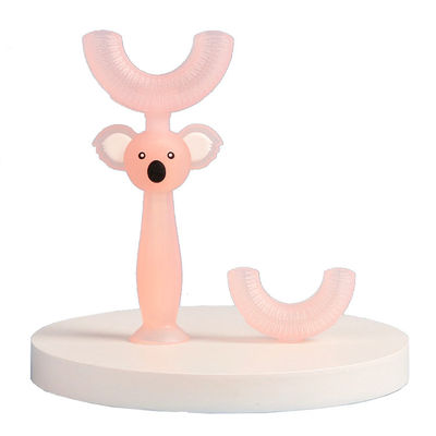 L'ours écologique de brosse à dents de Teether de silicone de bébé de 360 manuels a formé