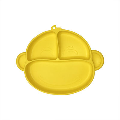 Cuvette libre adaptée aux besoins du client de silicone d'aspiration de Tray Cartoon Monkey Shape BPA de bébé de silicone