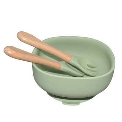 Les nouveaux venus de Tray Silicone Bowl Baby Customized de bébé de silicone forment en rond Bpa libre avec la cuillère