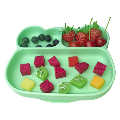 Le plat de alimentation de silicone de bébé qualité de la meilleure qualité a adapté la forme aux besoins du client de grenouille la catégorie comestible