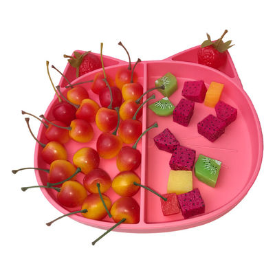 Plat de alimentation de silicone de formation de bébé Bpa adapté aux besoins du client de vente chaud Cat Shape libre