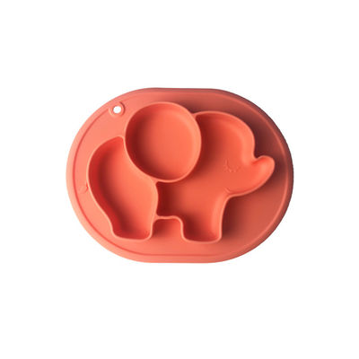 Le bébé de alimentation de silicone d'éléphant de nourriture plaque les enfants adaptés aux besoins du client dinant le plat Bpa librement