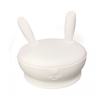 Plat divisé par aspiration de alimentation de silicone de bébé avec le couvercle BPA Bunny Shape libre