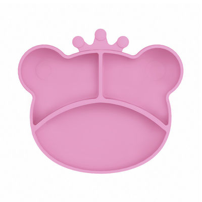 L'ours nouveau-né d'ensemble de plat d'aspiration de silicone forment le bébé de alimentation réglé avec la cuillère