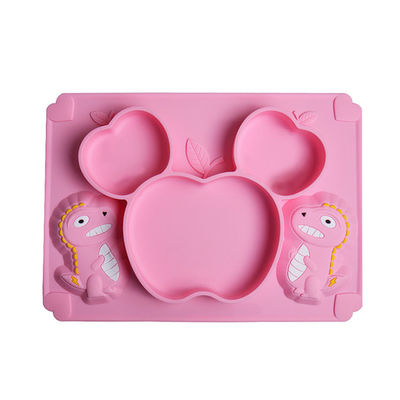 Cuvette écologique de plat de cuillère d'ensemble de vaisselle de bébé des plats des enfants de silicone de nourriture