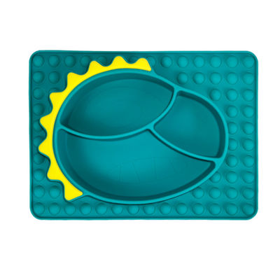 Catégorie comestible de alimentation de bébé de cuvette de plat d'aspiration de dinosaure de silicone d'enfants en bas âge