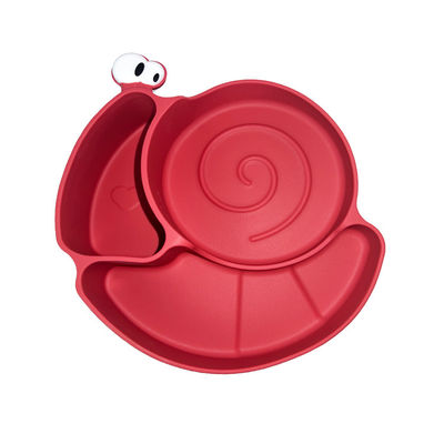 Silicone d'aspiration alimentant la forme de alimentation d'escargot de plat de Tray Set Food Grade Infant