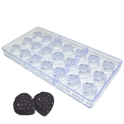 Le moule LFGB viable de polycarbonate de chocolat de forme de fraise a approuvé