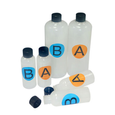 Liquide transparent en caoutchouc de silicone 2 parts de catégorie comestible de petite partie aliquote de bouteille