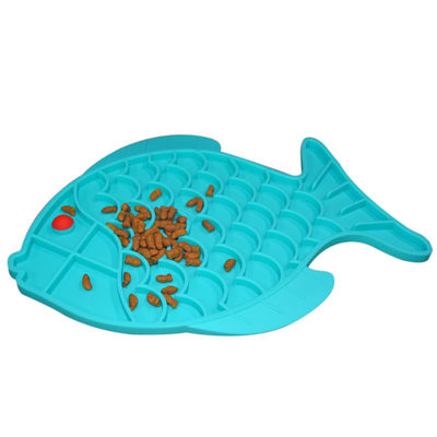 L'animal familier mol de silicone fournit les poissons adaptés aux besoins du client forment des chiens léchant l'OEM/ODM de plats