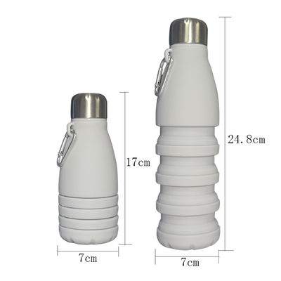 Bouteilles d'eau réutilisables biodégradables pliables 550ml Grey Customized de silicone