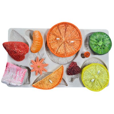 Fondant de cuisson personnalisé Mat Cake Decorating de modèle de fruit de trousse d'outils de silicone