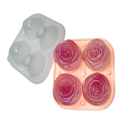 cavités de la catégorie comestible 9 de moule de silicone de 3D Rose Shaped Ice Cube Tray