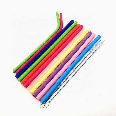 Pailles à boire de silicone réutilisable pliable fait sur commande écologiques avec la brosse de nettoyage