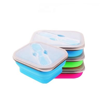 Conteneur de silicone de stockage de nourriture adapté aux besoins du client par gamelle pliante réutilisable de silicone