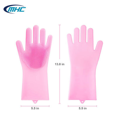 Résistant à la chaleur réutilisable de gants de vaisselle de silicone de cuisine adapté aux besoins du client