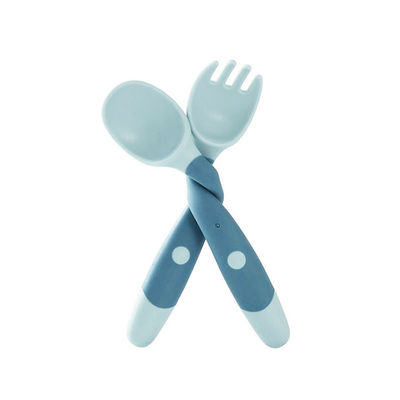 Cuillère de silicone de bébé et plaine de alimentation de fourchette BPA Bendable écologique libre