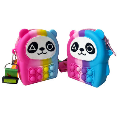 Panda Shaped Silicone Rainbow Pop il jouet du sac MHC de tirette nouveau