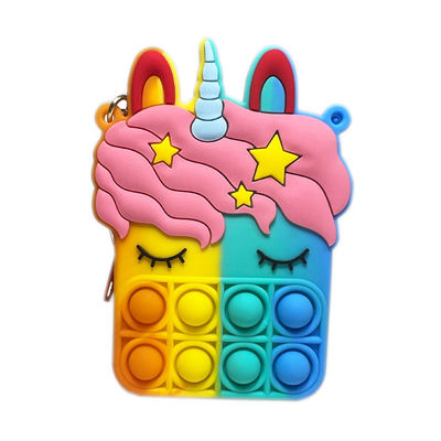 Portefeuille populaire de bout du doigt d'Unicorn Stress Relief Silicone Bag de vendeurs chauds de Toy Girls Girls Bag MHC de produits de silicone de bébé