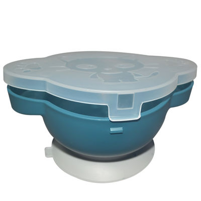 Cuillère de plat divisée par silicone réutilisable d'aspiration de cuvette de silicone de bébé petit avec l'ensemble de couvercle