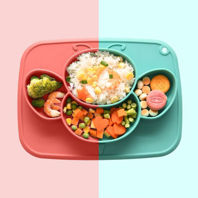 Dishware d'enfants en bas âge de vaisselle de silicone de bébé de plat de plats de vaisselle d'enfants de tasse d'aspiration antidérapant