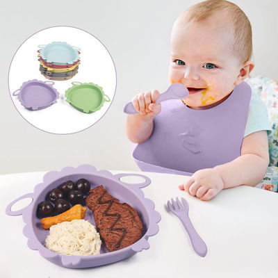 Les moutons ont divisé le bébé sûr de plat de nourriture pour bébés que le silicone a mené l'alimentation de sevrage pour des enfants en bas âge