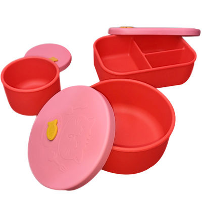 Boîte à repas en silicone de qualité alimentaire boîte de conservation de chauffage au micro-ondes compartiment scellé