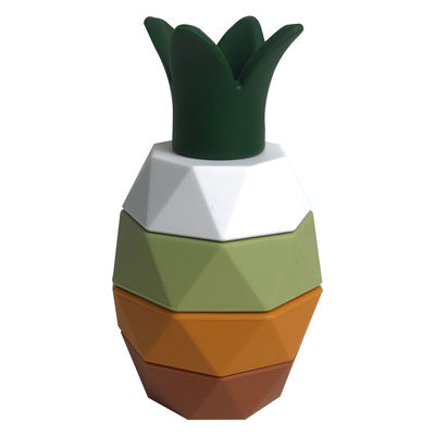 MHC Blocs d'empilement en silicone 5pcs Ananas Jouets sensoriels Montessori éducatifs