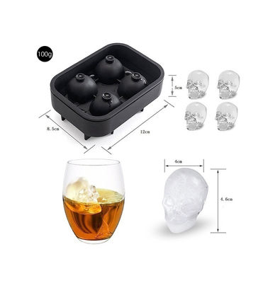 MHC Produits alimentaires de qualité 4 Plateaux à glaçons en silicone Moule à glaçons en silicone Moule à gâteaux en congélateur flexible