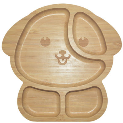 MHCsilicone plaque de bébé en bambou sans BPA Aspiration divisée