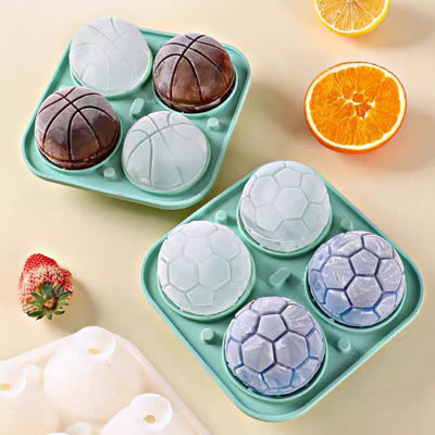 MHC Tablettes à glaçons en silicone écologique pour congélateur avec boules de couverture 3D Forme de glace ronde de football