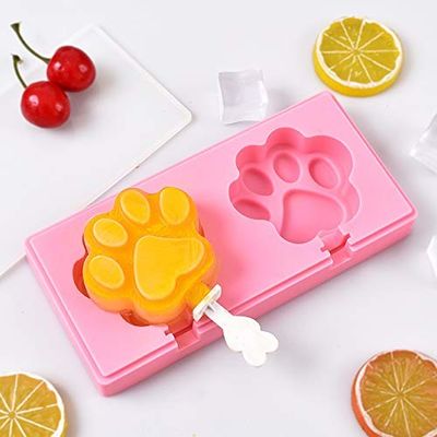 Fabricant de crème glacée pour enfants Grand moule de crème glacée en silicone avec des bâtons et une forme de patte