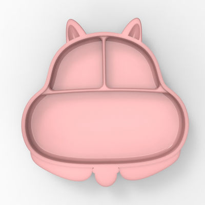 MHC écureuil plaque en silicone bébé aspiration de soins infirmiers dessin animé animal alimentation de qualité de silicone alimentation pour bébé de 6 mois