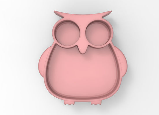 Plaque d'alimentation pour bébé en silicone rose MHC pour bébé de 12 à 18 mois