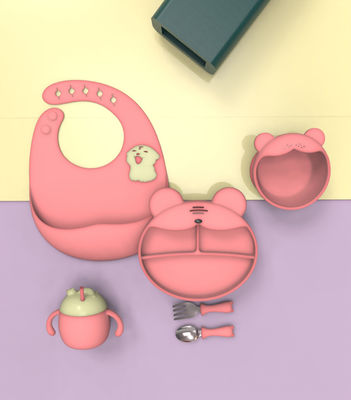 FDA approuvé MHC Baby Tableware Plaque d'aspiration facile à nettoyer pour bébé de 6 mois