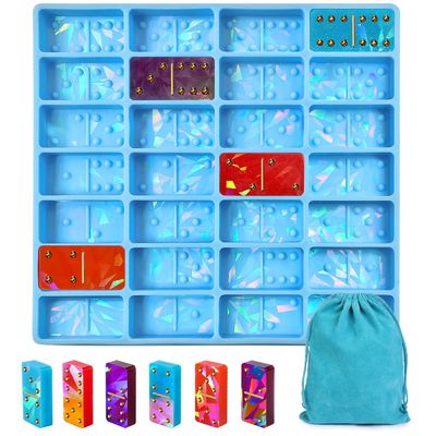 MHC Cristaux Silicone Dominos Uniques Ensemble 3D Designs Holographiques Moules en résine époxy