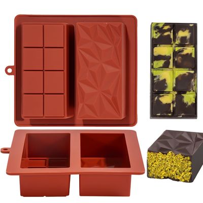 MHC Barre de chocolat molde épaisse Outils de gâteau en silicone Barre de chocolat moules profonds