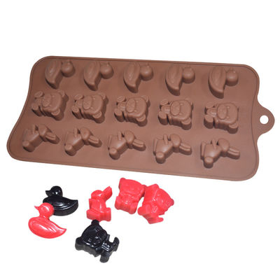 MHC Manufacture Silicone de qualité alimentaire Moules de chocolat Cute Animal Design Canard ours Lapin